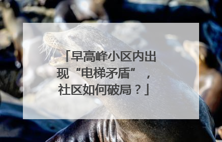 早高峰小区内出现“电梯矛盾”，社区如何破局？