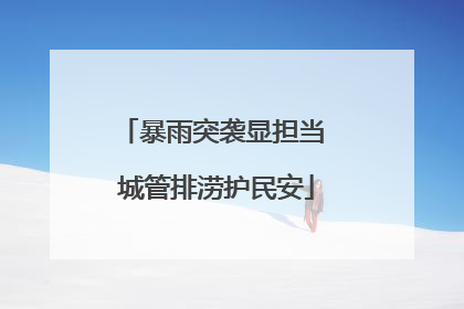 暴雨突袭显担当 城管排涝护民安