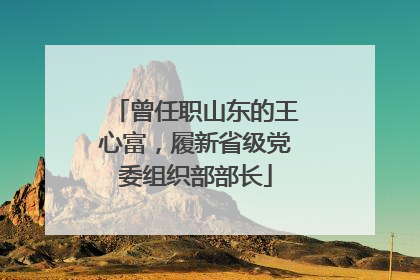 曾任职山东的王心富，履新省级党委组织部部长