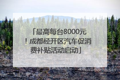 最高每台8000元！成都经开区汽车促消费补贴活动启动