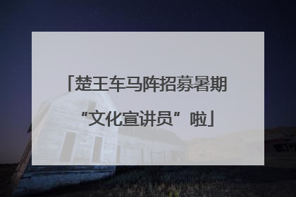 楚王车马阵招募暑期“文化宣讲员”啦