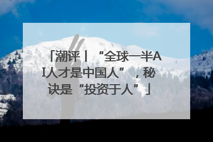 潮评丨“全球一半AI人才是中国人”，秘诀是“投资于人”