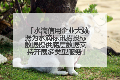 水滴信用企业大数据为水滴标讯招投标数据提供底层数据支持开展多类型服务