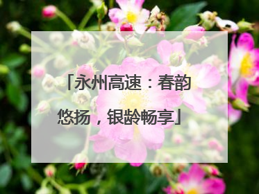 永州高速：春韵悠扬，银龄畅享