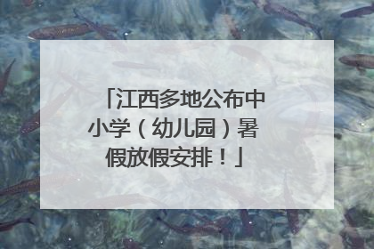 江西多地公布中小学（幼儿园）暑假放假安排！