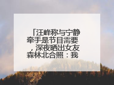 汪峰称与宁静牵手是节目需要，深夜晒出女友森林北合照：我俩好着呢！