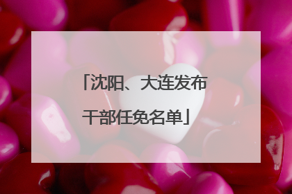 沈阳、大连发布干部任免名单