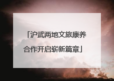 沪武两地文旅康养合作开启崭新篇章