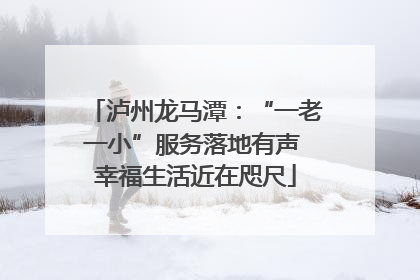 泸州龙马潭：“一老一小”服务落地有声 幸福生活近在咫尺