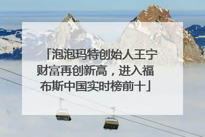 泡泡玛特创始人王宁财富再创新高，进入福布斯中国实时榜前十