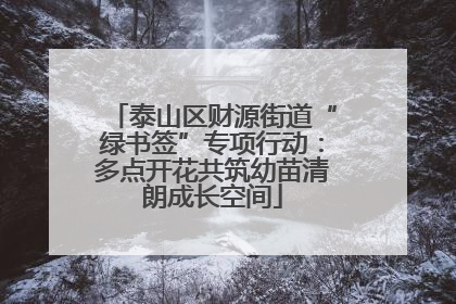 泰山区财源街道“绿书签”专项行动：多点开花共筑幼苗清朗成长空间