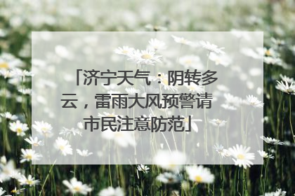济宁天气：阴转多云，雷雨大风预警请市民注意防范