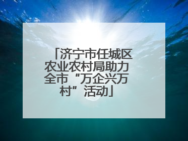 济宁市任城区农业农村局助力全市“万企兴万村”活动