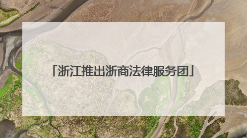 浙江推出浙商法律服务团