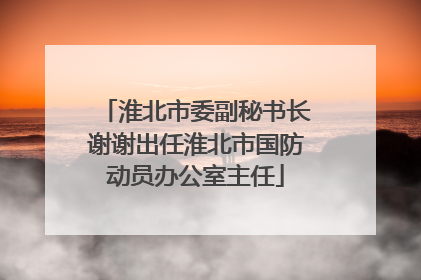 淮北市委副秘书长谢谢出任淮北市国防动员办公室主任
