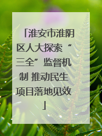 淮安市淮阴区人大探索“三全”监督机制 推动民生项目落地见效