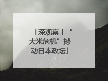 深观察丨“大米危机”撼动日本政坛