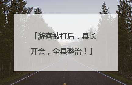 游客被打后，县长开会，全县整治！