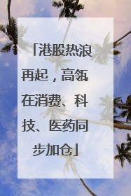 港股热浪再起，高瓴在消费、科技、医药同步加仓