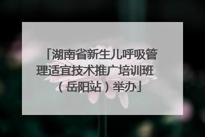 湖南省新生儿呼吸管理适宜技术推广培训班（岳阳站）举办