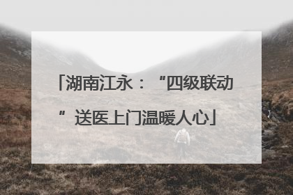 湖南江永：“四级联动”送医上门温暖人心