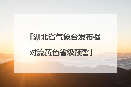 湖北省气象台发布强对流黄色省级预警