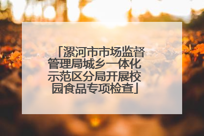 漯河市市场监督管理局城乡一体化示范区分局开展校园食品专项检查