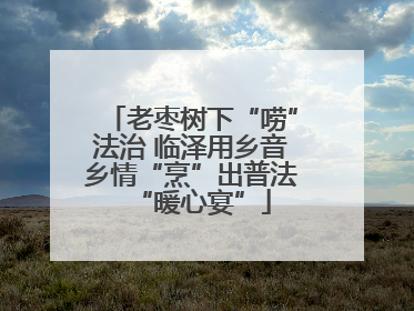 老枣树下“唠”法治 临泽用乡音乡情“烹”出普法“暖心宴”