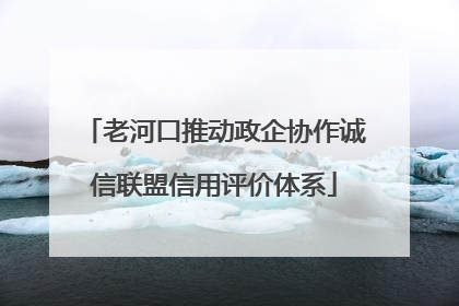 老河口推动政企协作诚信联盟信用评价体系