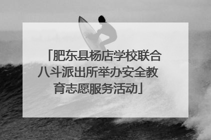 肥东县杨店学校联合八斗派出所举办安全教育志愿服务活动