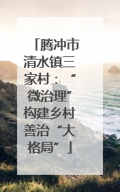 腾冲市清水镇三家村：“微治理”构建乡村善治“大格局”