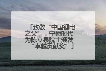 致敬“中国锂电之父”，宁德时代为陈立泉院士颁发“卓越贡献奖”