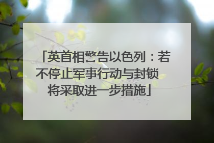 英首相警告以色列：若不停止军事行动与封锁 将采取进一步措施