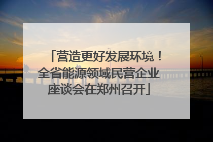 营造更好发展环境！全省能源领域民营企业座谈会在郑州召开