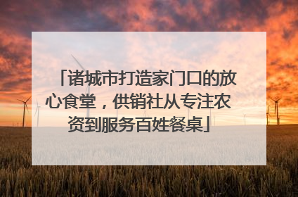 诸城市打造家门口的放心食堂，供销社从专注农资到服务百姓餐桌