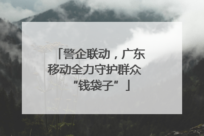 警企联动，广东移动全力守护群众“钱袋子”