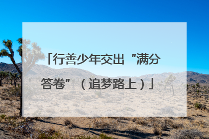 行善少年交出“满分答卷”（追梦路上）