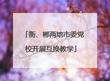 衡、郴两地市委党校开展互换教学