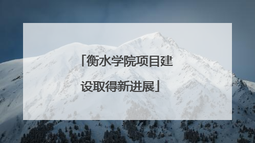 衡水学院项目建设取得新进展