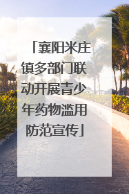 襄阳米庄镇多部门联动开展青少年药物滥用防范宣传