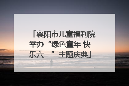 襄阳市儿童福利院举办“绿色童年 快乐六一”主题庆典