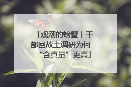 观潮的螃蟹丨干部回故土调研为何“含真量”更高