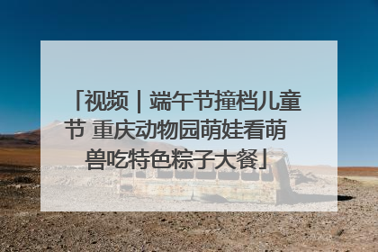 视频｜端午节撞档儿童节 重庆动物园萌娃看萌兽吃特色粽子大餐