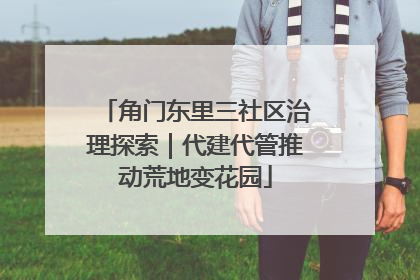 角门东里三社区治理探索｜代建代管推动荒地变花园