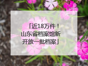 近18万件！山东省档案馆新开放一批档案
