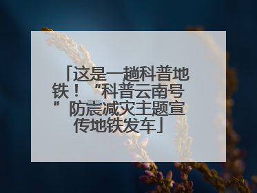 这是一趟科普地铁！“科普云南号”防震减灾主题宣传地铁发车