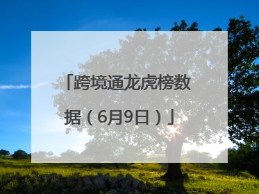 跨境通龙虎榜数据（6月9日）