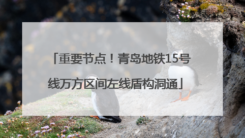 重要节点！青岛地铁15号线万方区间左线盾构洞通