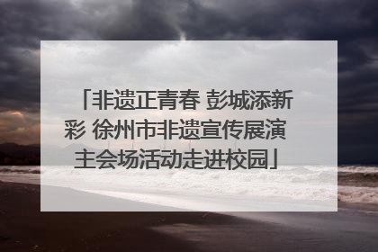 非遗正青春 彭城添新彩 徐州市非遗宣传展演主会场活动走进校园