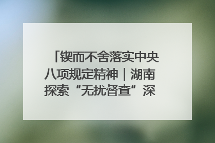 锲而不舍落实中央八项规定精神｜湖南探索“无扰督查”深化基层减负